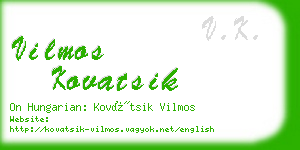vilmos kovatsik business card